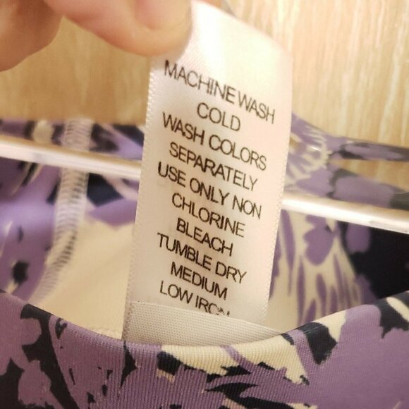 Roaman's Purple Floral Athletic Leggings 12 - Picture 7 of 8